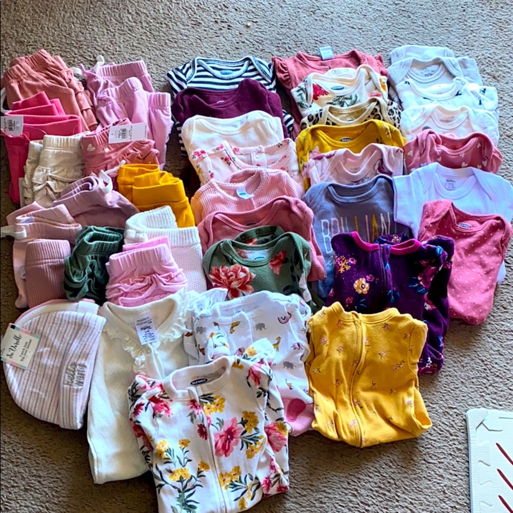 40 piece 0-3 BABY GIRL CLOTHES!